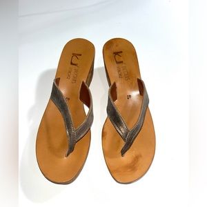 K Jacques St. Tropez Thong Wedge Sandal